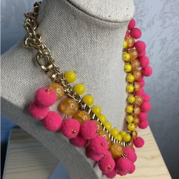 INC Interactional Signed  Ping and Yellow Cha Cha Balls Laired Chan Necklace - Picture 2 of 5